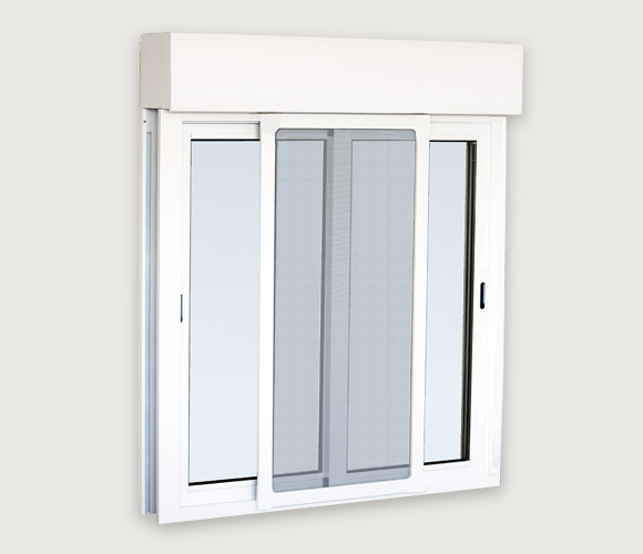 Ventana aluminio corredera persiana y mosquitera 116x120 cm, Brico Depôt