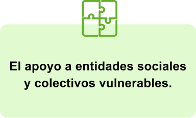 El apoyo a entidades sociales y colectivos vulnerables