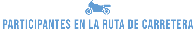 Participantes en la ruta de carretera